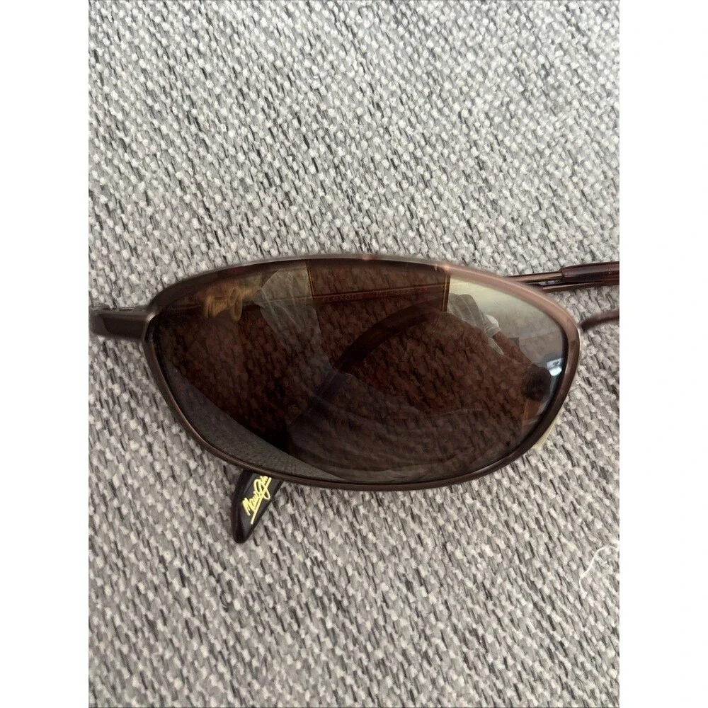 MAUI JIM FLEXON MJ-302-23 DGM BROWNISH POLARIZED SLEEK METAL WRAP SUNGLASSES